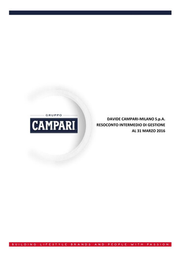Thumbnail Davide Campari-Milano Quarterly Report 2016-q1