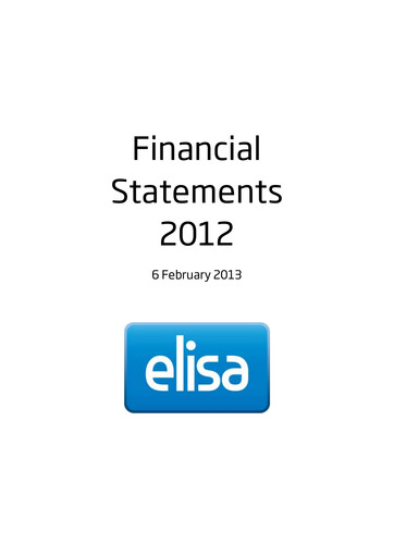 Thumbnail Elisa
 Financial Statement 2012