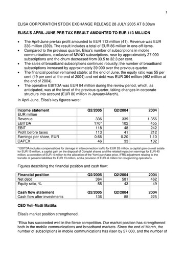Vorschaubild Elisa
 Halbjahresbericht 2005-h1