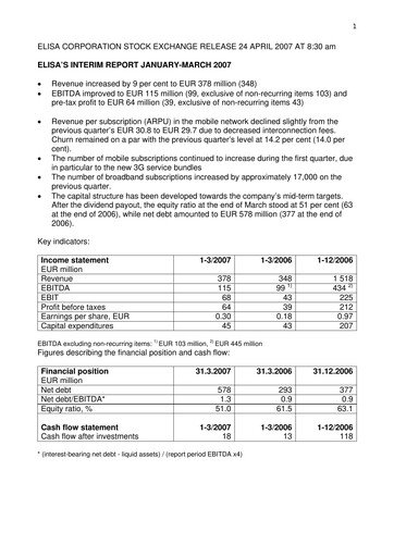 Vorschaubild Elisa
 Quartalsbericht 2007-q1