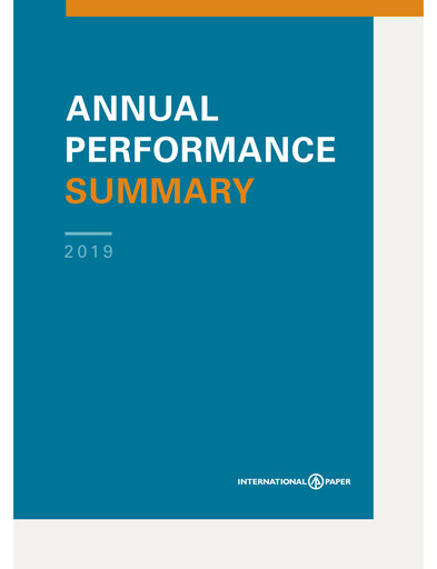 Thumbnail International Paper
 Annual Report 2019
