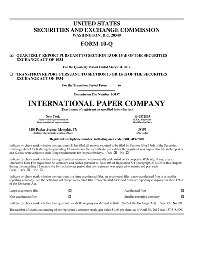 Thumbnail International Paper
 Quarterly Report 2012-q1