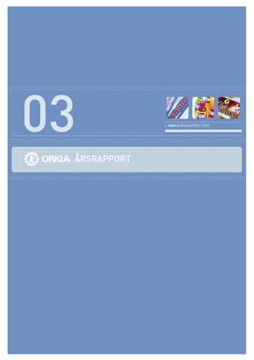 Thumbnail Orkla Annual Report 2003