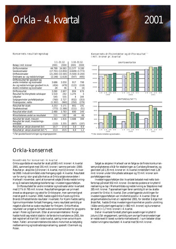 Thumbnail Orkla Quarterly Report 2001-q4