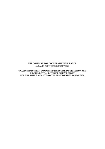 Thumbnail The Company for Cooperative Insurance Financial Statement 2020-h1