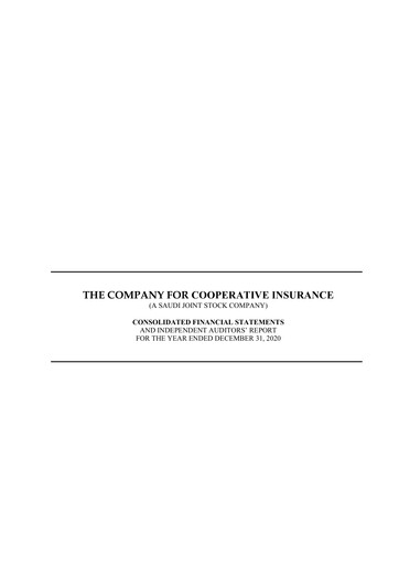 Thumbnail The Company for Cooperative Insurance Financial Statement 2020
