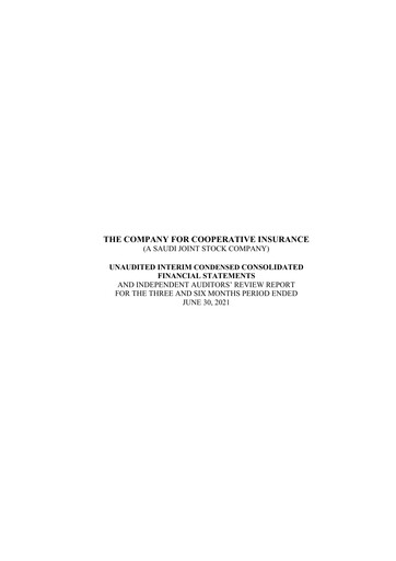 Thumbnail The Company for Cooperative Insurance Financial Statement 2021-h1