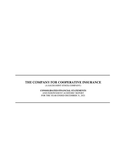Thumbnail The Company for Cooperative Insurance Financial Statement 2021