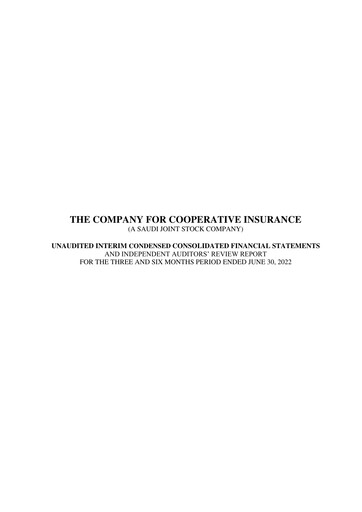 Thumbnail The Company for Cooperative Insurance Financial Statement 2022-h1