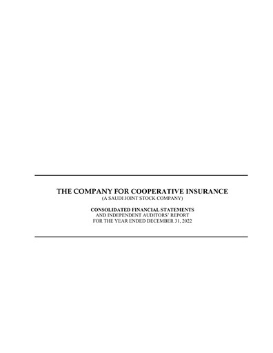 Thumbnail The Company for Cooperative Insurance Financial Statement 2022
