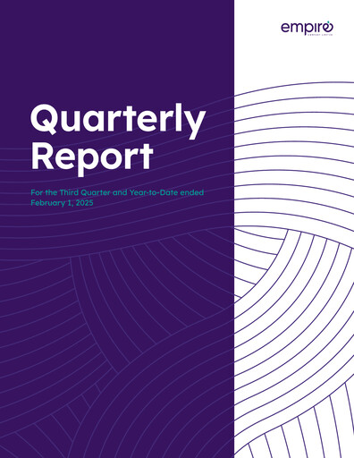 Thumbnail Empire Company Quarterly Report 2025-q3