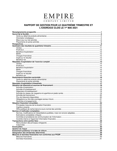Thumbnail Empire Company Quarterly Report 2021-q4