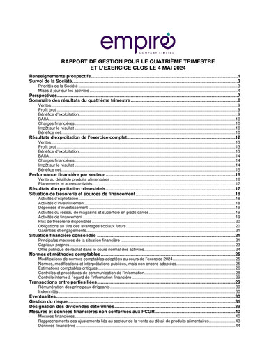 Thumbnail Empire Company Quarterly Report 2024-q4