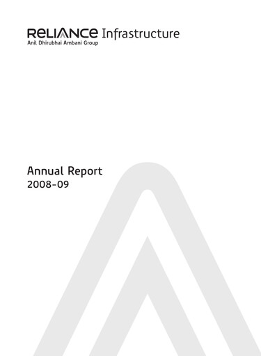 Thumbnail Reliance Infrastructure
 Annual Report 2008-2009