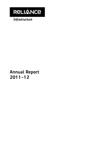 Thumbnail Reliance Infrastructure
 Annual Report 2011-2012