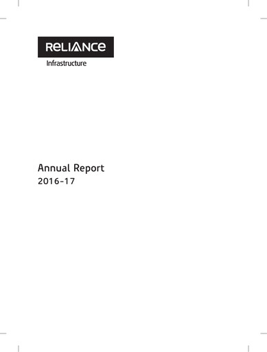 Thumbnail Reliance Infrastructure
 Annual Report 2016-2017