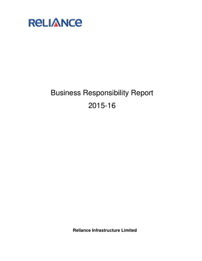 Thumbnail Reliance Infrastructure
 ESG Report 2015-2016