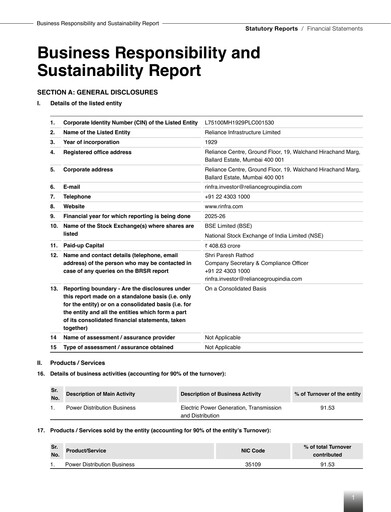 Thumbnail Reliance Infrastructure
 ESG Report 2025-2026