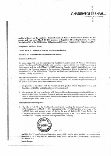 Thumbnail Reliance Infrastructure
 Financial Statement 2020-2021
