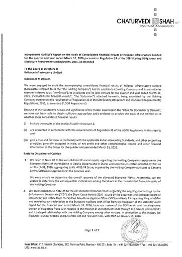 Thumbnail Reliance Infrastructure
 Financial Statement 2025-2026
