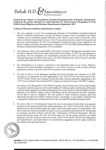 Thumbnail Reliance Infrastructure
 Quarterly Report 2019-q2