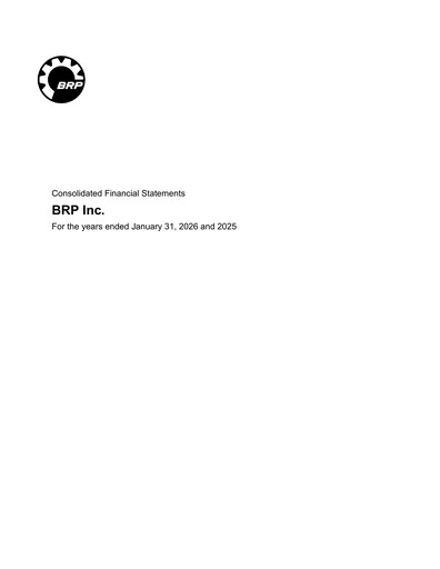 Thumbnail BRP (Bombardier Recreational Products) Financial Statement fy2026
