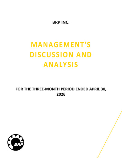 Thumbnail BRP (Bombardier Recreational Products) Quarterly Report 2027-q1