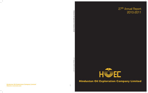 Thumbnail Hindustan Oil Exploration Company Annual Report 2010-2011