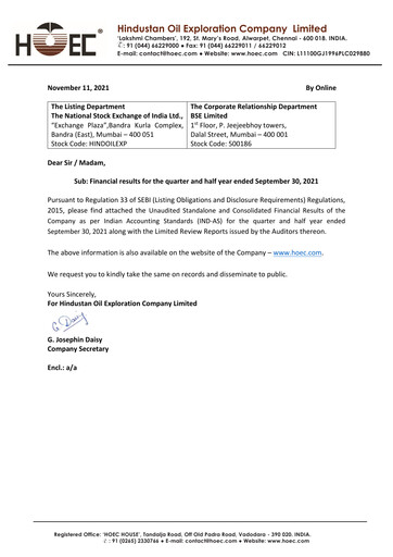 Thumbnail Hindustan Oil Exploration Company Quarterly Report 2021-q2