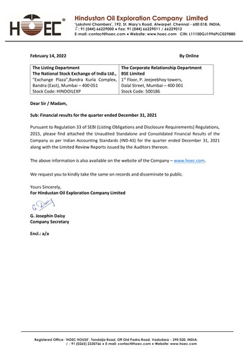 Thumbnail Hindustan Oil Exploration Company Quarterly Report 2021-q3