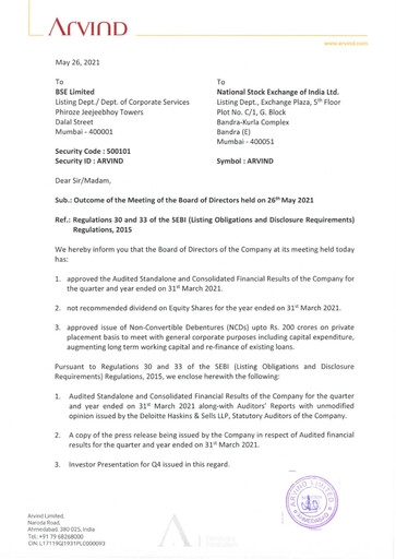 Miniature Arvind
 Rapport trimestriel 2020-q4