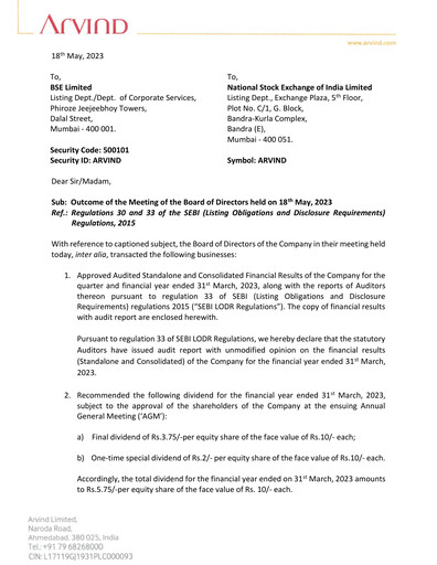 Miniature Arvind
 Rapport trimestriel 2022-q4