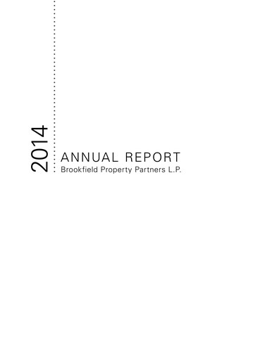 Thumbnail Brookfield Property Partners
 Annual Report 2014