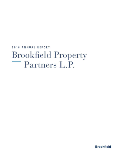 Thumbnail Brookfield Property Partners
 Annual Report 2016