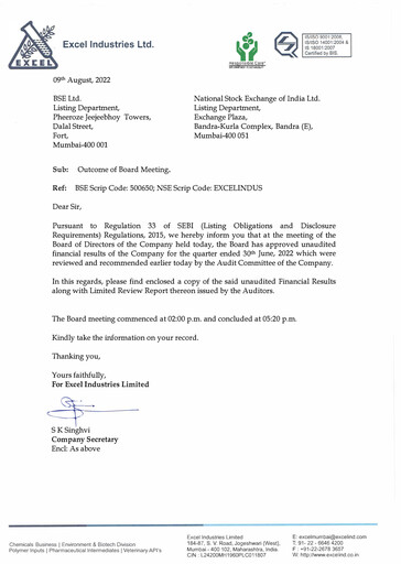 Miniature Excel Industries Rapport trimestriel 2022-q1