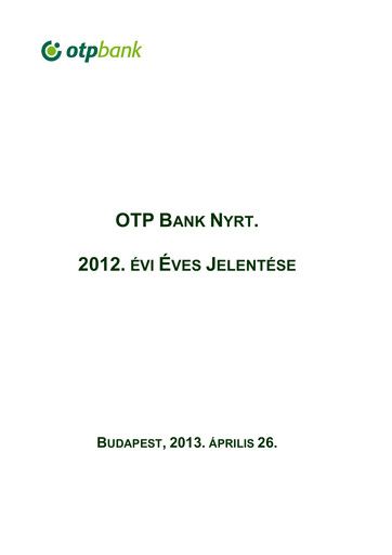 Thumbnail OTP Bank
 Annual Report 2012