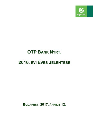 Thumbnail OTP Bank
 Annual Report 2016