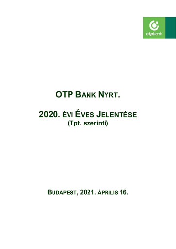 Thumbnail OTP Bank
 Annual Report 2020