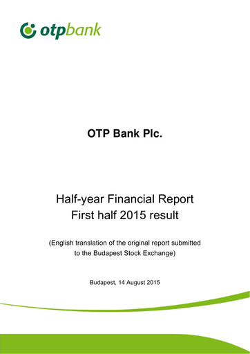 Thumbnail OTP Bank
 Half-year Report 2015-h1