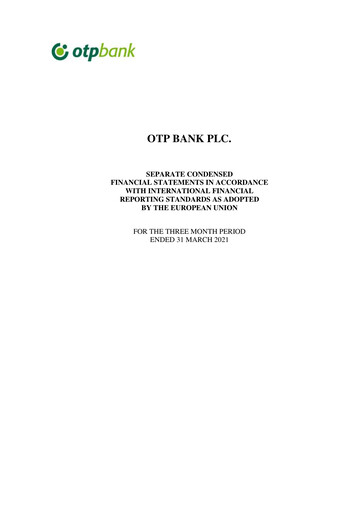 Thumbnail OTP Bank
 Quarterly Report 2021-q1
