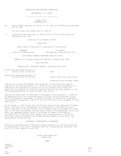 Thumbnail Intuit Annual Report 1999