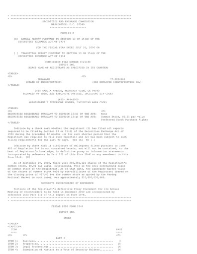 Thumbnail Intuit Annual Report 2000