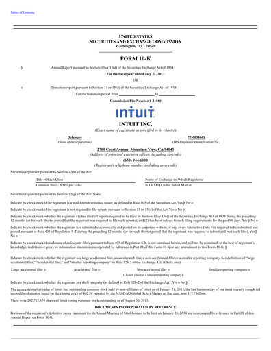Thumbnail Intuit Annual Report 2013