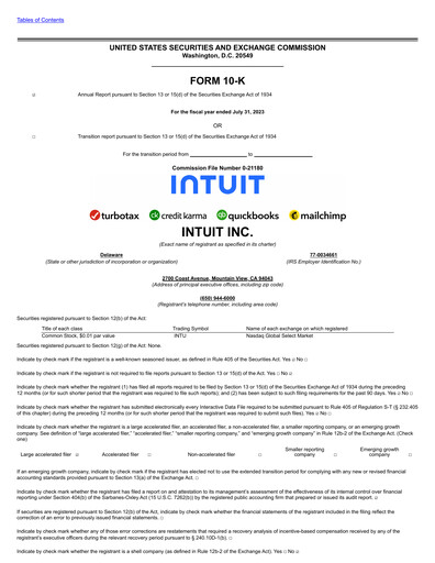 Thumbnail Intuit Annual Report 2023
