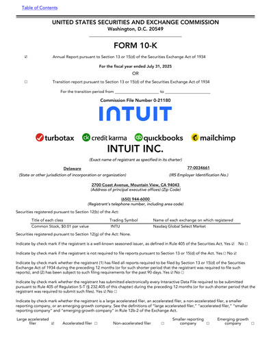 Thumbnail Intuit Annual Report 2025
