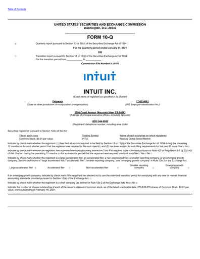 Thumbnail Intuit Quarterly Report 2021-q2