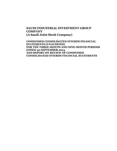 Thumbnail Saudi Industrial Investment Group Quarterly Report 2024-q3