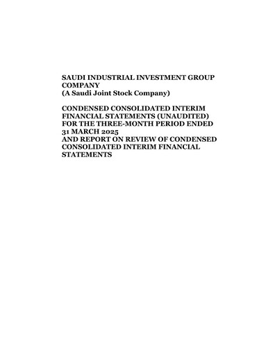 Thumbnail Saudi Industrial Investment Group Quarterly Report 2025-q1