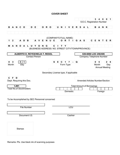 Thumbnail BDO Unibank Quarterly Report 2005-q1