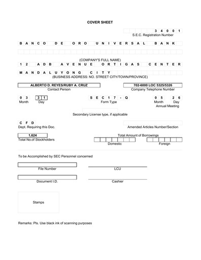 Thumbnail BDO Unibank Quarterly Report 2007-q1
